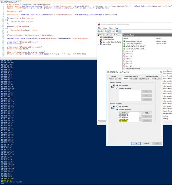 RDP Brute Force Protection with PowerShell and Windows Firewall Rules